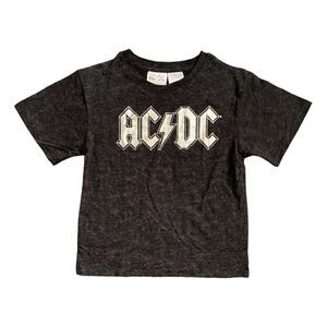 ACDC/Black Mineral Wash - Licensed Youth Boy's Soft Lightweight Short Sleeve Gra